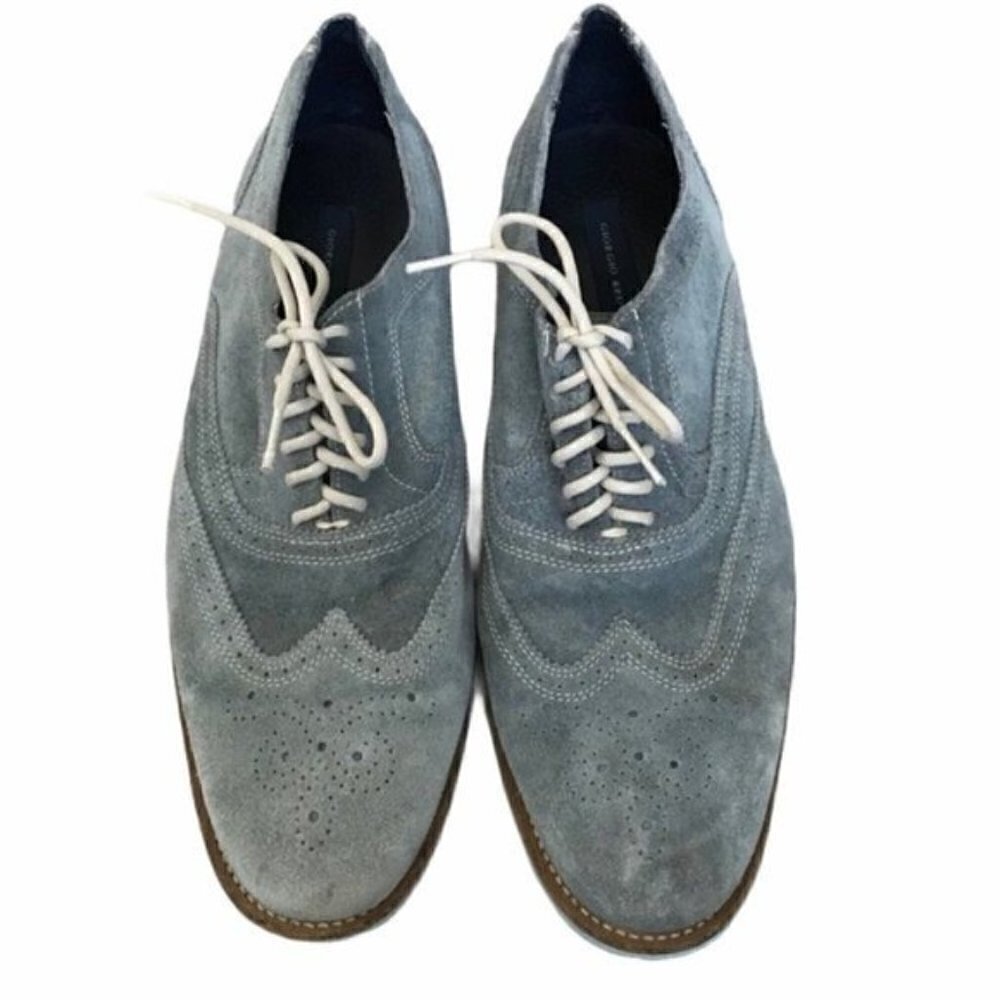 Giorgio Brutini Blue Suede Wing Oxford Shoes
